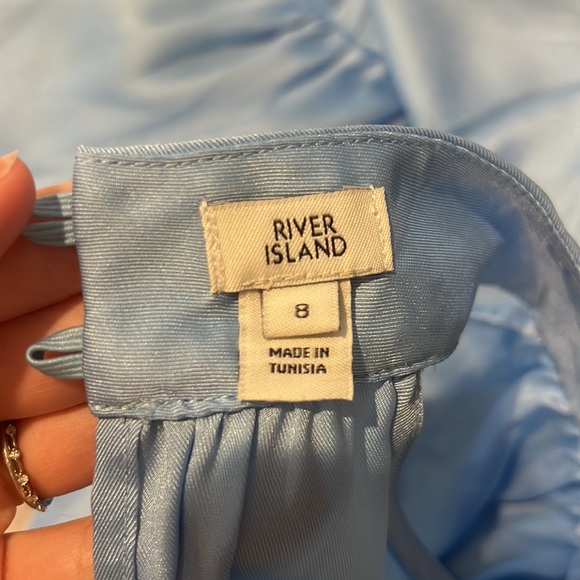 River Island Halter Neck Mini Dress in Light Blue - Picture 6 of 6